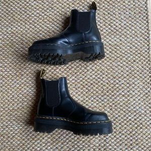 Dr. Martin Smooth Leather Platform Chelsea Boots in black polished smooth